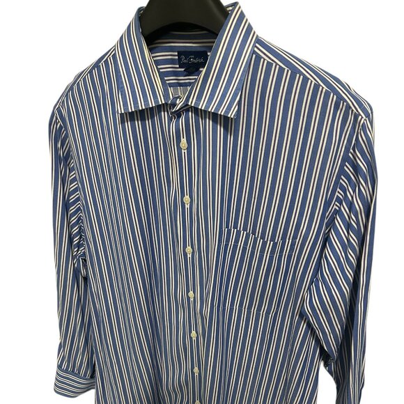 Paul Stuart Button Up Long Sleeve Stiped Shirt Mens Size XXL 18-34 Cotto… - Picture 2 of 6